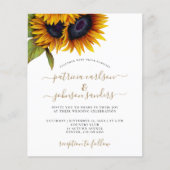 Papier Tournesol rustique élégant faire-part de mariage B (Devant)