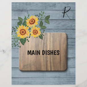 Papier Tournesol rustique en bois recette organisateur di
