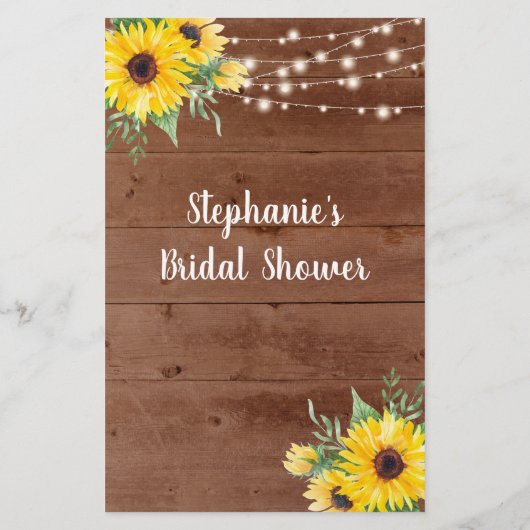 Papier Tournesol Rustique Fête des mariées Love Chanson (Dos)