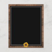 Papier Tournesol rustique sur invitation Baby shower bois (Dos)