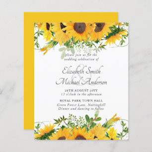 Papier Tournesol rustique thème Mariage Budget