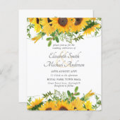 Papier Tournesol rustique thème Mariage Budget (Devant / Derrière)