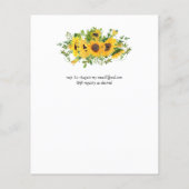 Papier Tournesol rustique thème Mariage Budget (Dos)