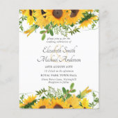 Papier Tournesol rustique thème Mariage Budget (Devant)