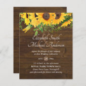 Papier Tournesol rustique thème Mariage Budget (Devant / Derrière)