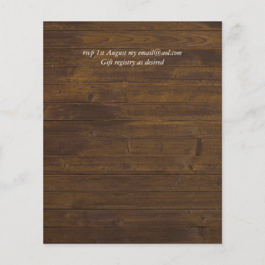 Papier Tournesol rustique thème Mariage Budget (Dos)