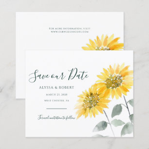 Papier Tournesol Sauvez la date Pays Faire-part