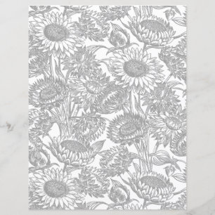 Papier Tournesol vintage Élégant Gris Toile