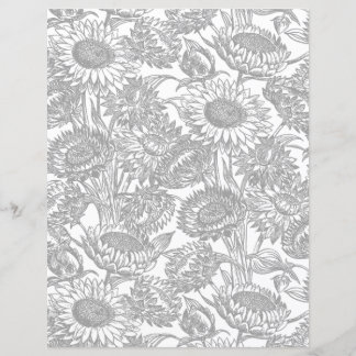 Papier Tournesol vintage Élégant Gris Toile