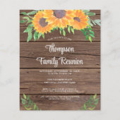 Papier Tournesols Budget Réunion familiale rustique (Devant)