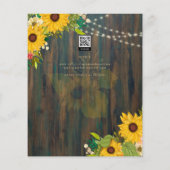 Papier Tournesols d'été Rustic Wood REHEARSAL DINNER Inv (Dos)