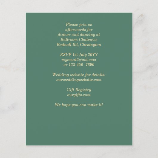 Papier Tournesols Eucalyptus Vert Mariage Invitations (Dos)