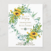 Papier Tournesols Eucalyptus Vert Mariage Invitations (Devant)