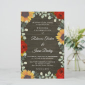 Papier Tournesols Roses rouges Russe Grey Mariage budget (Debout devant)