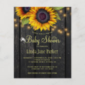 Papier Tournesols rustiques budget baby shower invitation (Devant)