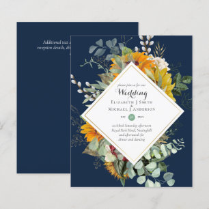 Papier Tournesols Rustiques Eucalyptus Greenery Mariage I