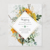 Papier Tournesols Rustiques Eucalyptus Greenery Mariage I (Devant)