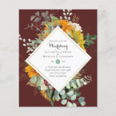 Papier Tournesols Rustiques Eucalyptus Greenery Mariage I (Devant)