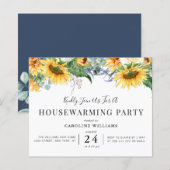 Papier tournesols rustiques invitation à la fête de récha (Devant / Derrière)