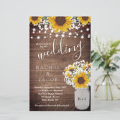 Papier Tournesols rustiques Mason Jar Lumières Budget Mar (Debout devant)