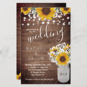 Papier Tournesols rustiques Mason Jar Lumières Budget Mar (Devant / Derrière)