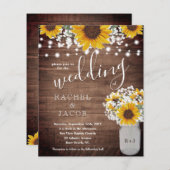 Papier Tournesols rustiques Mason Jar Lumières Budget Mar (Devant / Derrière)