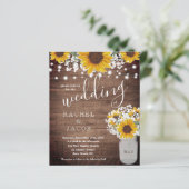 Papier Tournesols rustiques Mason Jar Lumières Budget Mar (Debout devant)