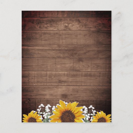 Papier Tournesols rustiques Mason Jar Lumières Budget Mar (Dos)