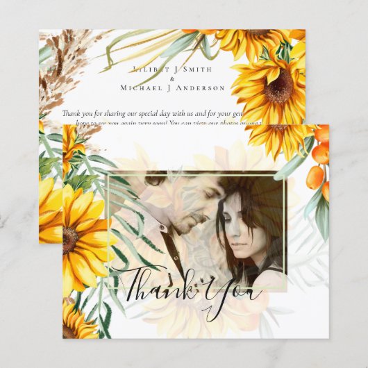 Papier Tournesols Rustiques Pampas Mariage en herbe (Devant / Derrière)