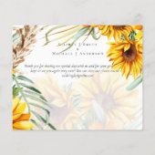 Papier Tournesols Rustiques Pampas Mariage en herbe (Dos)