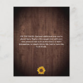 Papier Tournesols rustiques Surprise Invitation de 40e an (Dos)