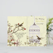 Papier tourterelles jaunes oiseau volière bi pli Programm (Debout devant)