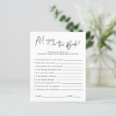 Papier Tous les yeux sur la mariée | Jeu de Fête des mari (Debout devant)