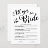 Papier Tous les yeux sur le jeu de Fête des mariées Bride (Devant / Derrière)