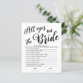 Papier Tous les yeux sur le jeu de Fête des mariées Bride (Debout devant)