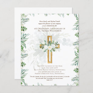 Papier TOUT Anniversaire d'Ordination Invitation Bois rus