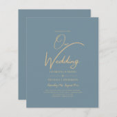 Papier Tout-en-1 Elégant verre de mer Turquoise Mariage o (Devant / Derrière)