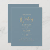 Papier Tout-en-1 Elégant verre de mer Turquoise Mariage o (Devant / Derrière)