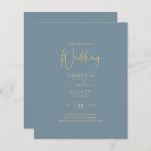 Papier Tout-en-1 Elégant verre de mer Turquoise Mariage o