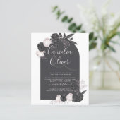 Papier Tout-en-1 Noir Blush Rose gothique Mariage QR Code (Debout devant)