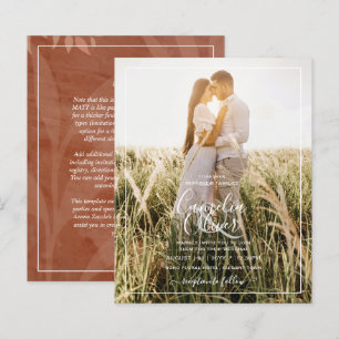 Papier Tout-en-1 Rustique en terre cuite Mariage de super