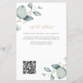 Papier Tout en un code QR eucalyptus faire-part de mariag (Dos)