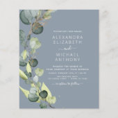 Papier Tout en un Eucalyptus QR Code Faire-part de mariag (Devant)