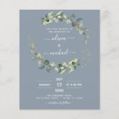 Papier Tout en un Eucalyptus QR Code Faire-part de mariag (Devant)