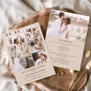 Papier Tout en un minimaliste photo Mariage en terre cuit