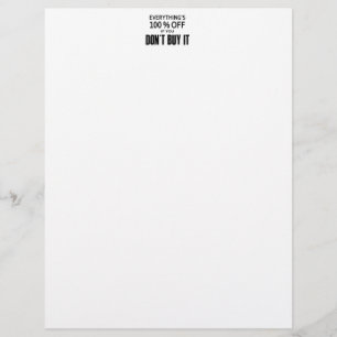 Papier Tout est 100% moins cher si vous ne l'achetez pas