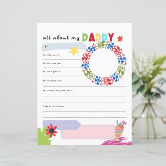 Papier Tout sur mon papa, cadeau pour les enfants pour le