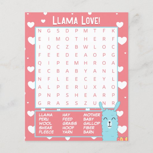 Papier Toute la Llama Love Classroom Valentine's Day Card (Dos)