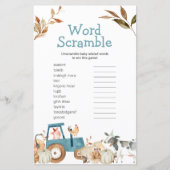 Papier Tracteur citrouille d'animal de ferme Mot floral (Devant)