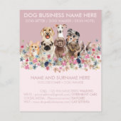 Papier Tracts de service de garde de chien mignon rose (Dos)